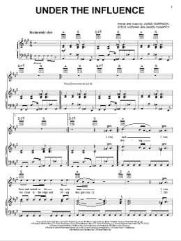 page one of Under The Influence (Piano, Vocal & Guitar Chords (Right-Hand Melody))