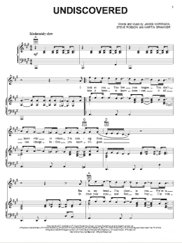 page one of Undiscovered (Piano, Vocal & Guitar Chords (Right-Hand Melody))