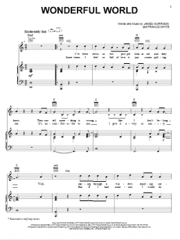 page one of Wonderful World (Piano, Vocal & Guitar Chords (Right-Hand Melody))