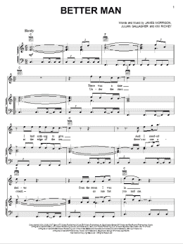 page one of Better Man (Piano, Vocal & Guitar Chords (Right-Hand Melody))
