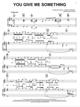 page one of You Give Me Something (Piano, Vocal & Guitar Chords (Right-Hand Melody))