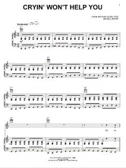 page one of Cryin' Won't Help You (Piano, Vocal & Guitar Chords (Right-Hand Melody))