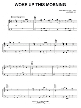 page one of Woke Up This Morning (Piano, Vocal & Guitar Chords (Right-Hand Melody))
