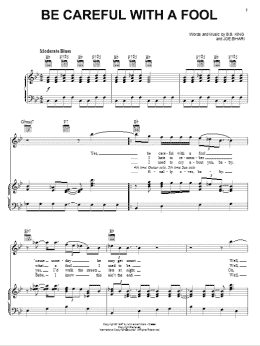 page one of Be Careful With A Fool (Piano, Vocal & Guitar Chords (Right-Hand Melody))