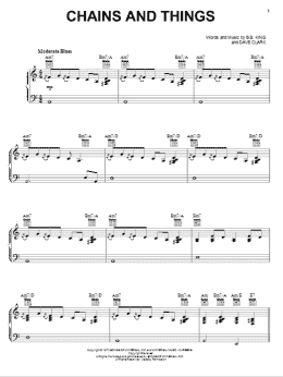 page one of Chains And Things (Piano, Vocal & Guitar Chords (Right-Hand Melody))