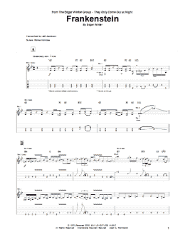 page one of Frankenstein (Guitar Tab)