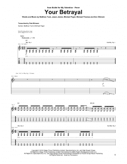 page one of Your Betrayal (Guitar Tab)