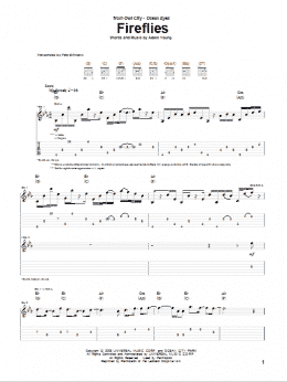 page one of Fireflies (Guitar Tab)