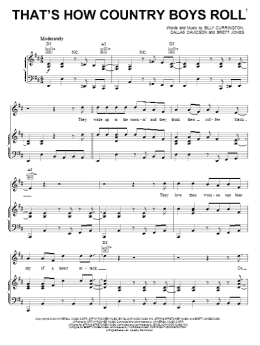 page one of That's How Country Boys Roll (Piano, Vocal & Guitar Chords (Right-Hand Melody))
