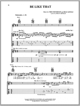 page one of Be Like That (Guitar Tab)