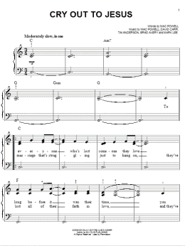 page one of Cry Out To Jesus (Easy Piano)