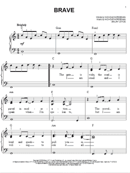 page one of Brave (Easy Piano)