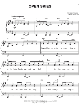 page one of Open Skies (Easy Piano)
