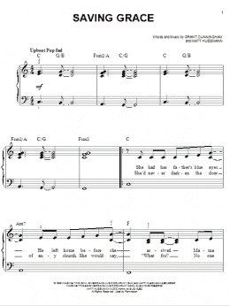 page one of Saving Grace (Easy Piano)