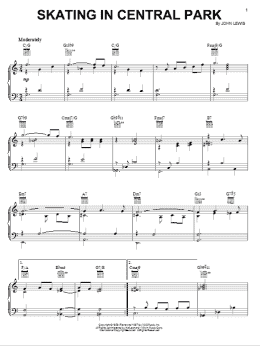 page one of Skating In Central Park (Piano, Vocal & Guitar Chords (Right-Hand Melody))