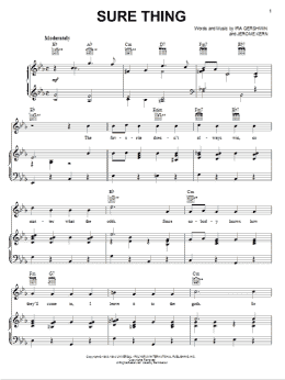 page one of Sure Thing (Piano, Vocal & Guitar Chords (Right-Hand Melody))