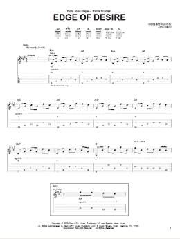 page one of Edge Of Desire (Guitar Tab)