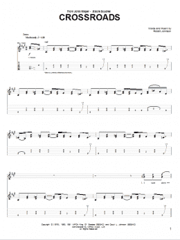 page one of Cross Road Blues (Crossroads) (Guitar Tab)