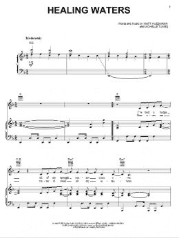 page one of Healing Waters (Piano, Vocal & Guitar Chords (Right-Hand Melody))