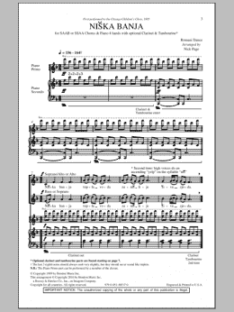 page one of Niska Banja (SAB Choir)