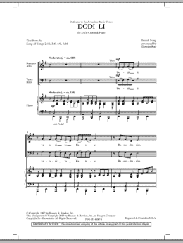 page one of Dodi Li (SATB Choir)