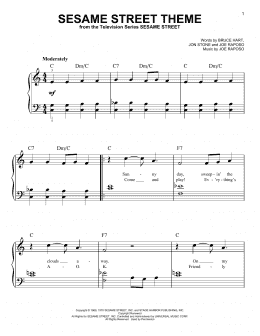 page one of Sesame Street Theme (Very Easy Piano)
