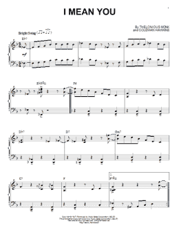page one of I Mean You (arr. Brent Edstrom) (Piano Solo)