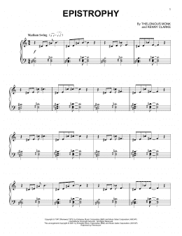 page one of Epistrophy (Piano Solo)