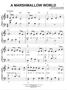 page one of A Marshmallow World (Big Note Piano)