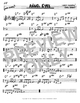 page one of Angel Eyes (Real Book – Melody & Chords – C Instruments)