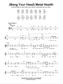 page one of (Bang Your Head) Metal Health (Easy Guitar)