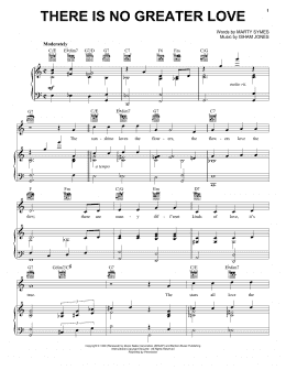 page one of There Is No Greater Love (Piano, Vocal & Guitar Chords (Right-Hand Melody))