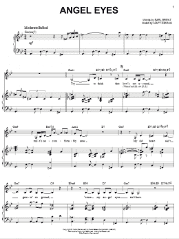 page one of Angel Eyes (Piano & Vocal)