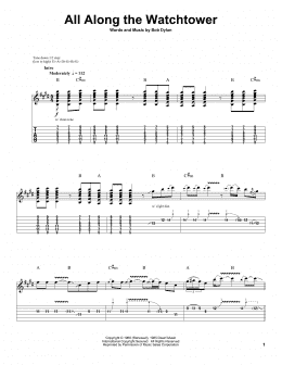 page one of All Along The Watchtower (Guitar Tab (Single Guitar))
