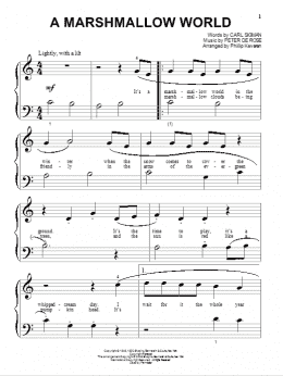 page one of A Marshmallow World (arr. Phillip Keveren) (Beginning Piano Solo)