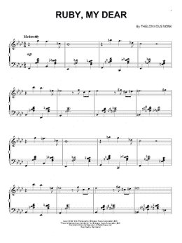 page one of Ruby, My Dear (Piano Solo)
