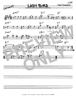page one of Lady Bird (Real Book – Melody & Chords – Eb Instruments)