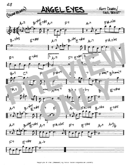 page one of Angel Eyes (Real Book – Melody & Chords – Eb Instruments)