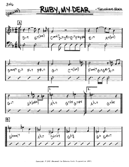 page one of Ruby, My Dear (Real Book – Melody & Chords – Eb Instruments)