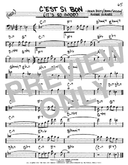 page one of C'est Si Bon (It's So Good) (Real Book – Melody & Chords – Bass Clef Instruments)