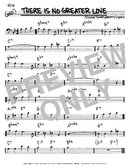 page one of There Is No Greater Love (Real Book – Melody & Chords – Bass Clef Instruments)