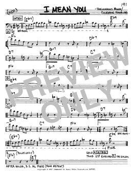 page one of I Mean You (Real Book – Melody & Chords – Bass Clef Instruments)