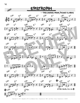 page one of Epistrophy (Real Book – Melody & Chords – C Instruments)