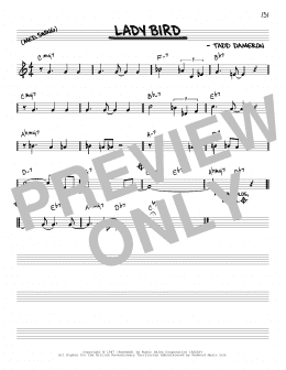 page one of Lady Bird (Real Book – Melody & Chords – C Instruments)