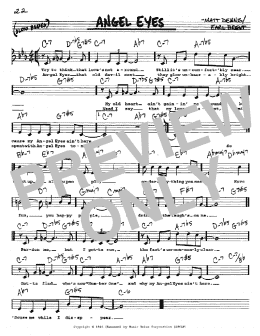 page one of Angel Eyes (Real Book – Melody, Lyrics & Chords)