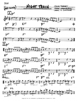 page one of Night Train (Real Book – Melody & Chords – C Instruments)