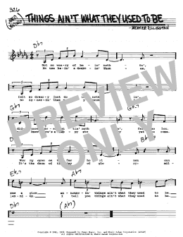 page one of Things Ain't What They Used To Be (Real Book – Melody, Lyrics & Chords)
