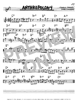 page one of Anthropology (Real Book – Melody & Chords – Bb Instruments)