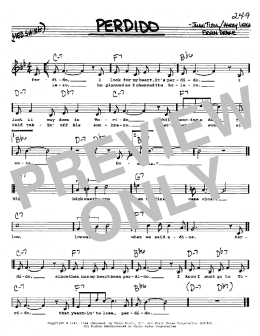 page one of Perdido (Real Book – Melody, Lyrics & Chords)