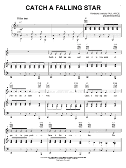 page one of Catch A Falling Star (Piano, Vocal & Guitar Chords (Right-Hand Melody))
